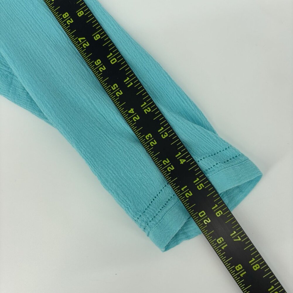 J. Jill 3/4 Sleeve Turquoise‎ Blue Hi Low Shirt Womens Size Petite XS Cotton - Picture 10 of 10